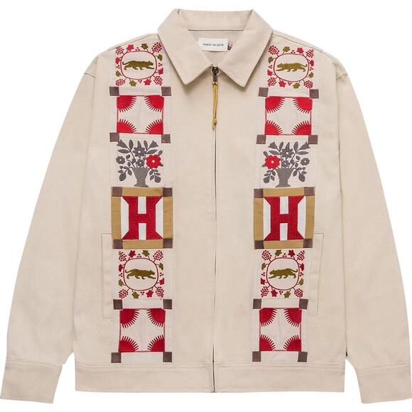 Honor The Gift Men's Hawthorne Patchwork Embroidered Canvas Box Fit Jacket - Picture 1 of 8
